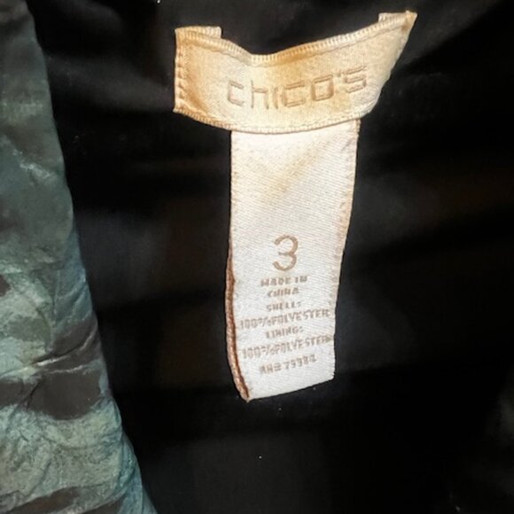 SOLD CHICO’S Women’s Crinkle Crush Blazer Jacket Teal - Picture 7 of 8